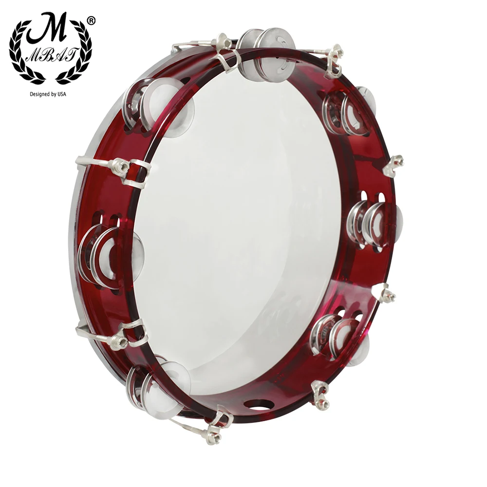 M MBAT Hand Tambourine Stainless Steel Self-Tuning Handbell Drum Musical Educational Toy ABS Metallic Percussion Instrument