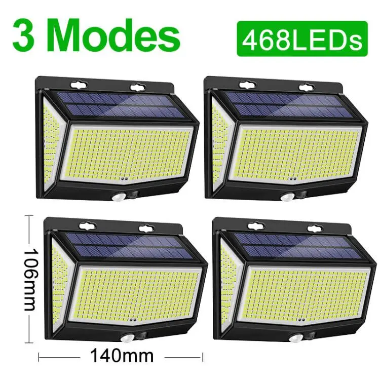 468 Solar LED Light Outdoor Solar Light 3 Modes Solar Lamp with Motion Sensor Light Waterproof Sunlight Steet Lamp for Garden cheap solar lights Solar Lamps