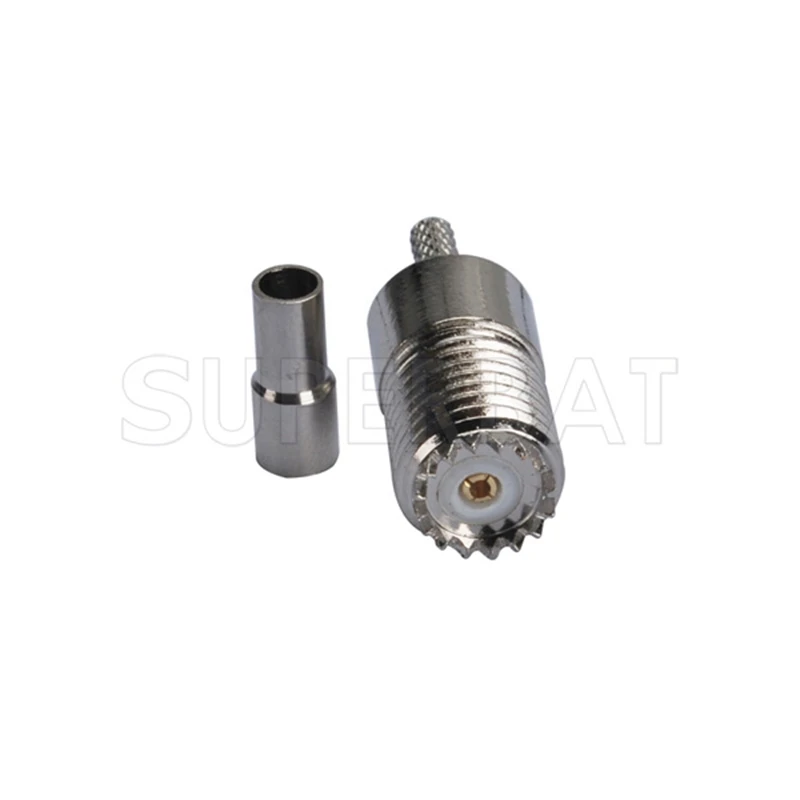Superbat 10pcs Mini-UHF Crimp Female RF Coaxial Connector for Cable RG316,RG174,LMR100,RG178 Communication Electronics
