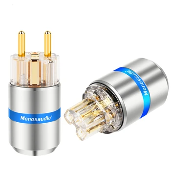 

Monosaudio E107G/F107G Pure Copper Schuko Power Plug Hifi Audio Schuko Plug Hifi EUR Power Plug IEC Connectors EU Power Cable