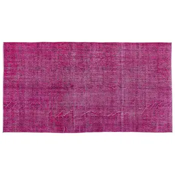 

Handmade Fuchsia Vintage Overdyed Turkish Area Rug 146x273 Cm-4'9''X8'11''