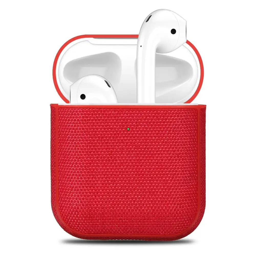 Red Тканевый чехол для наушников Airpods с отверстием для зарядки, Ретро Чехол для наушников с Bluetooth для Airpods 2, полный защитный чехол - Цвет: Red