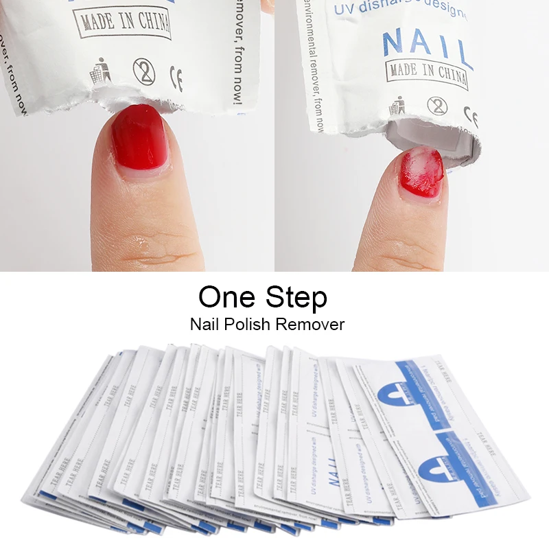 100 Pcs/lot Gel Nail Remover Manicure Tools Wet Wipes Paper Pads