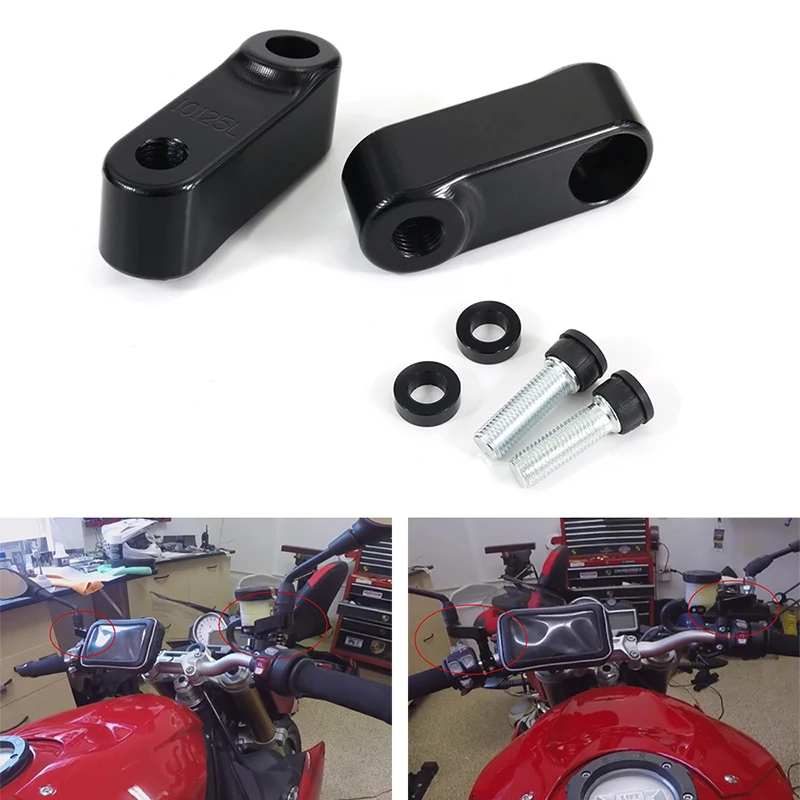 Misura Per Kawasaki Er6N Klr 650 Vulcan S Versys 650 Z125 Z300 Z400 Z650 Z800 Z900 Z1000 M10X1, 25 Adattatore Estensione Riser Specchi
