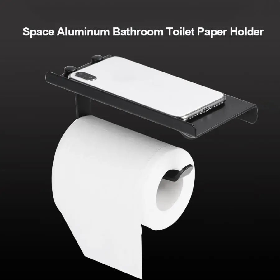 Тканевая стойка, держатель для бумаги и телефона, вешалка для полотенец, настенный держатель для туалетной бумаги, черный держатель для бумажных полотенец