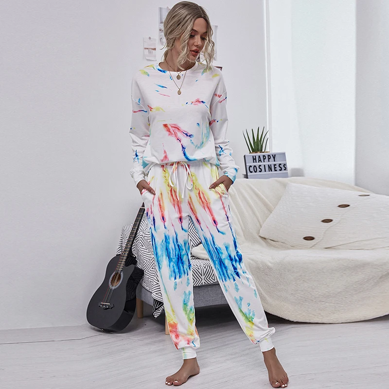 

New Autumn Casual Home Color Print Woman's Sets