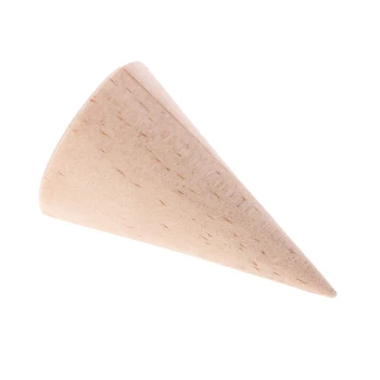 

8 Pieces/ Lot Organizer Cone Shape Wood Jewelry Display Ring Holder DIY Decoupage 5cm