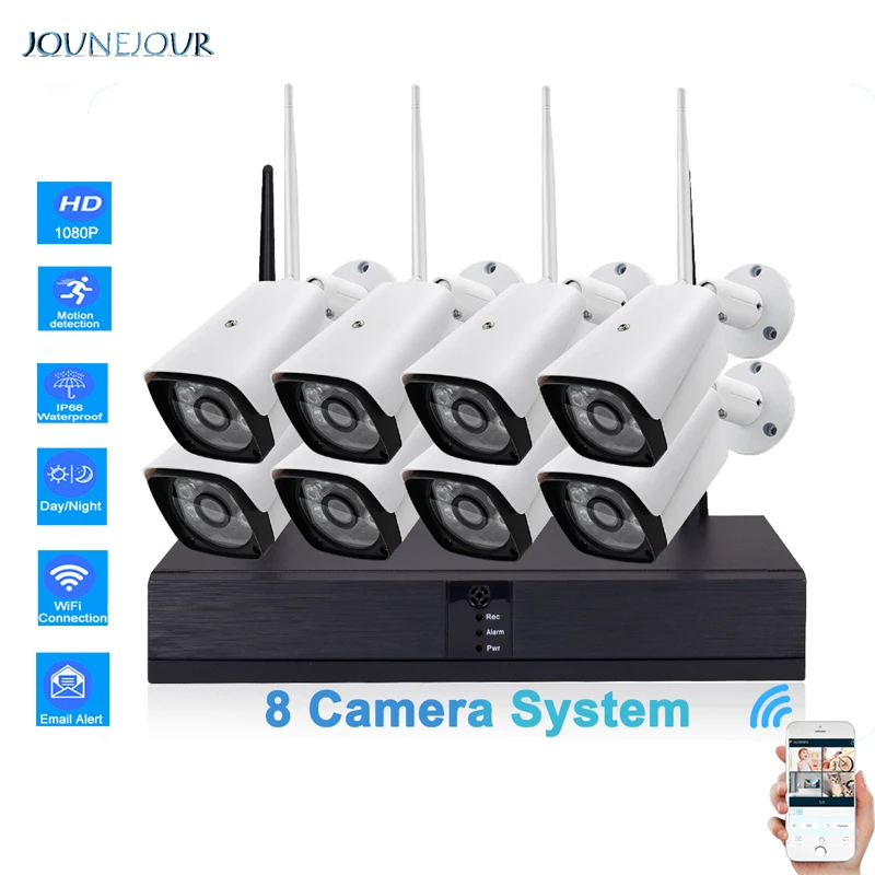

H.265 8CH Security Camera System Kit 960P/1080P IP Camera Outdoor Waterproof CCTV Video Surveillance NVR Set
