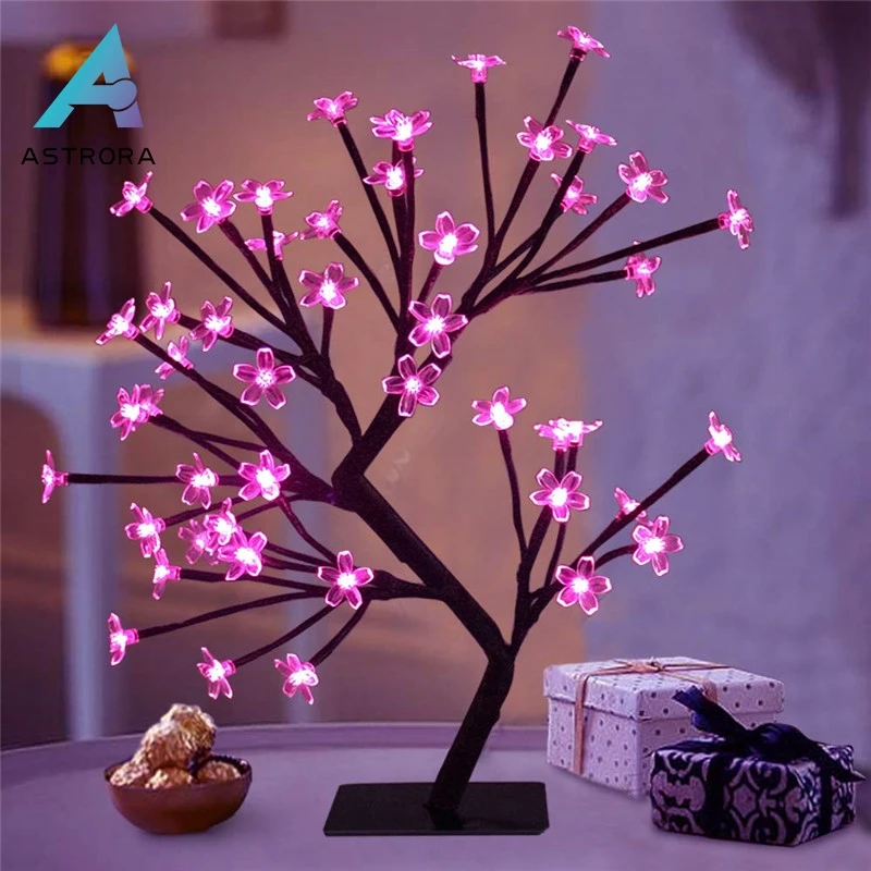 ASTRORA светодиодный Diy Вишневый цвет дерево огни Рождественское украшение столешница дерево лампа Современное украшение дома подарок