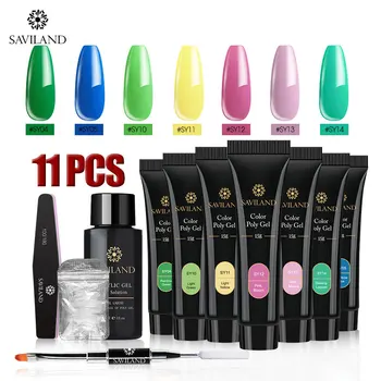 

Saviland Color Nail Kit 15ML Quick UV Builder Gel Varnish Polish Nails Finger Extension Nail Supplies for Professionals
