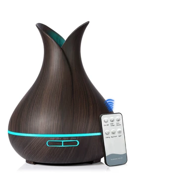 

400 ml Ultrasonic Air Aroma Essential Oil Diffuser with Wood Grain 7 Color Changing LED Lights Humidifier Essential oil