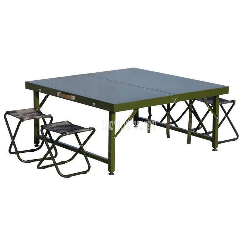 Army Green Field Folding Dining Table Field Portable Foldable Table Military Green Steel Metal Stro