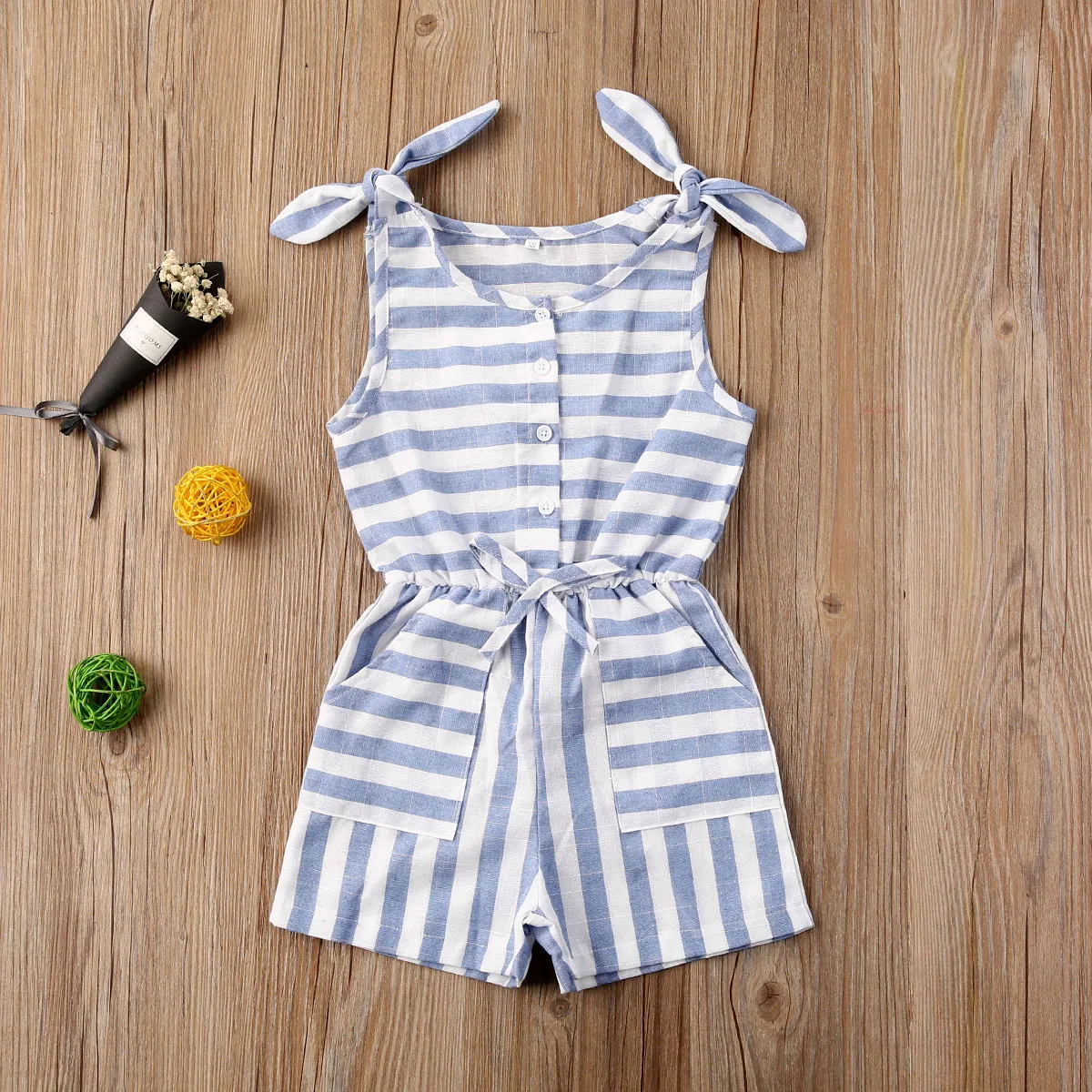 Pudcoco Toddler Baby Girl Clothes Summer Striped Sleeveless Romper Jumpsuit Outfit Sunsuit Playsuit | Мать и ребенок