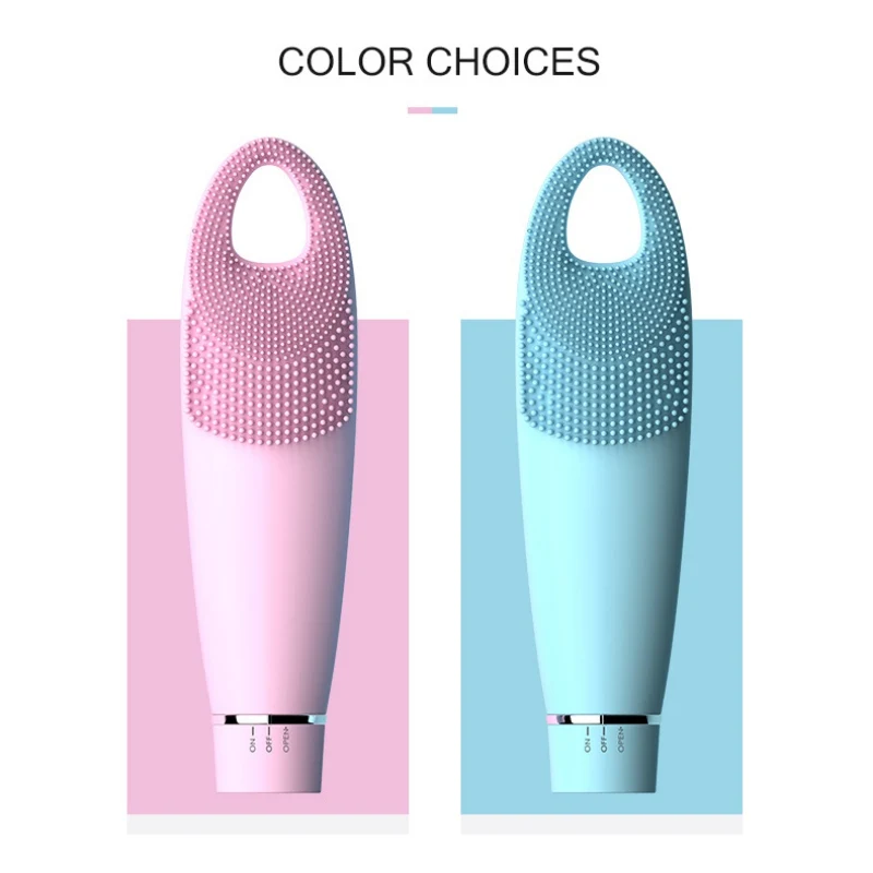 Silicone Electric Facial Cleansing Brush Portable Waterproof Ultrasonic Vibration Face Washing oil-control | Красота и здоровье