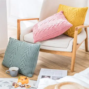 

REGINA Ikea Style Soft Wool Spinning Throw Pillow Fashion Cute Knit Cushion Cover Sofa Chair Bed Car Decoration Pillow Case