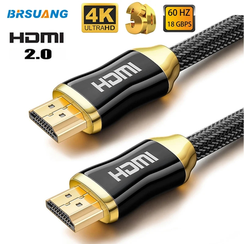 25 шт./лот BRSUANG HDMI кабель 2,0 2K* 4K Аудио-Видео позолоченный HDMI к HDMI кабель для ТВ ЖК-проектор для ноутбука компьютер и т. д