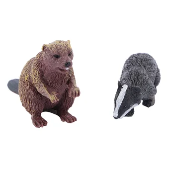 

Simulation Forest Wild Animal Model One Piece Creative Beaver Bear Figure PVC Toy Mini Figurine Gift For Car Home Decor Supplies