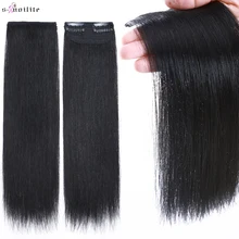 Aliexpress - S-noilte 1pc Straight Clip in Hair Extensions Human Hair Side Head 6inch 10inch Black Brown Women Fake Hairpiece Platinum Blonde