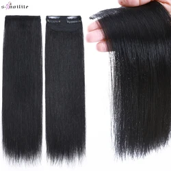 S-noilte 1pc Straight Clip in Hair Extensions Human Hair Side Head 6inch 10inch Black Brown Women Fake Hairpiece Platinum Blonde