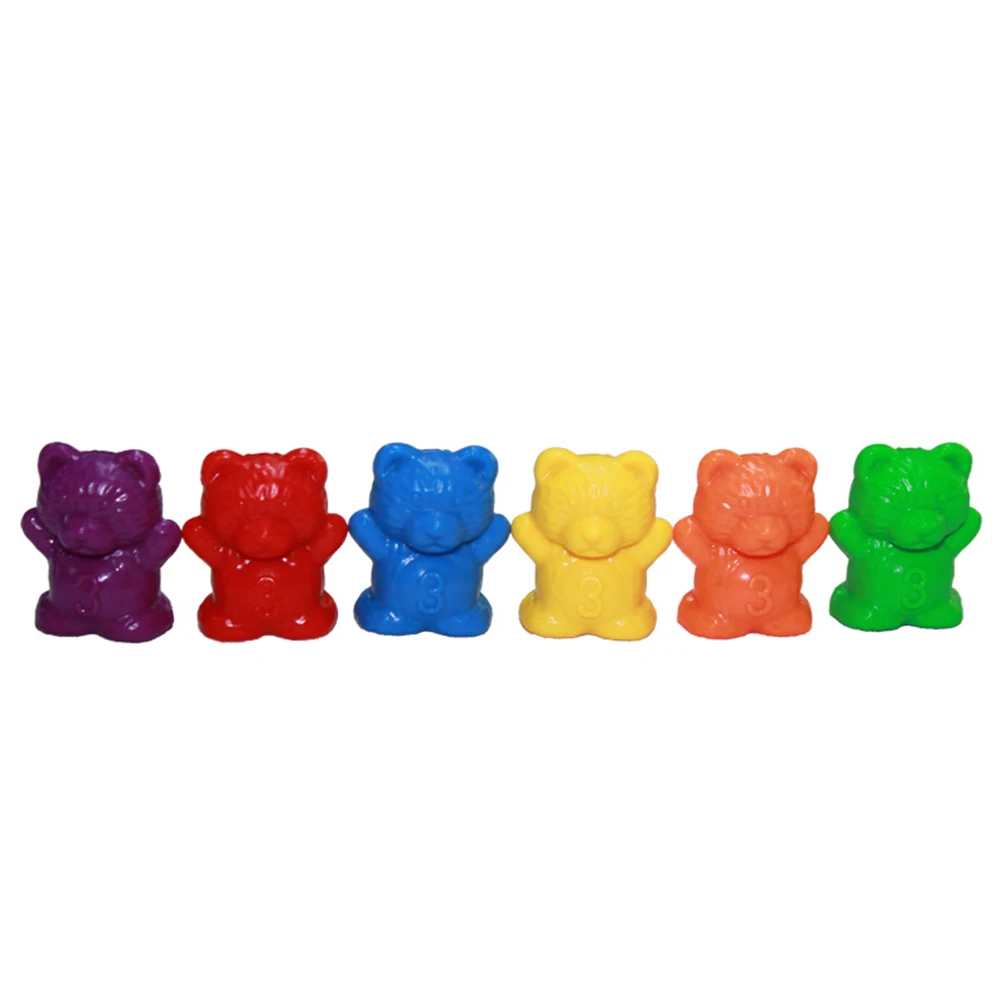60Pcs Colorful Bear Shape Counters Toy Counting Numbers Classroom Teaching Aids Gift Children Educational Toy Teaching Equipment
