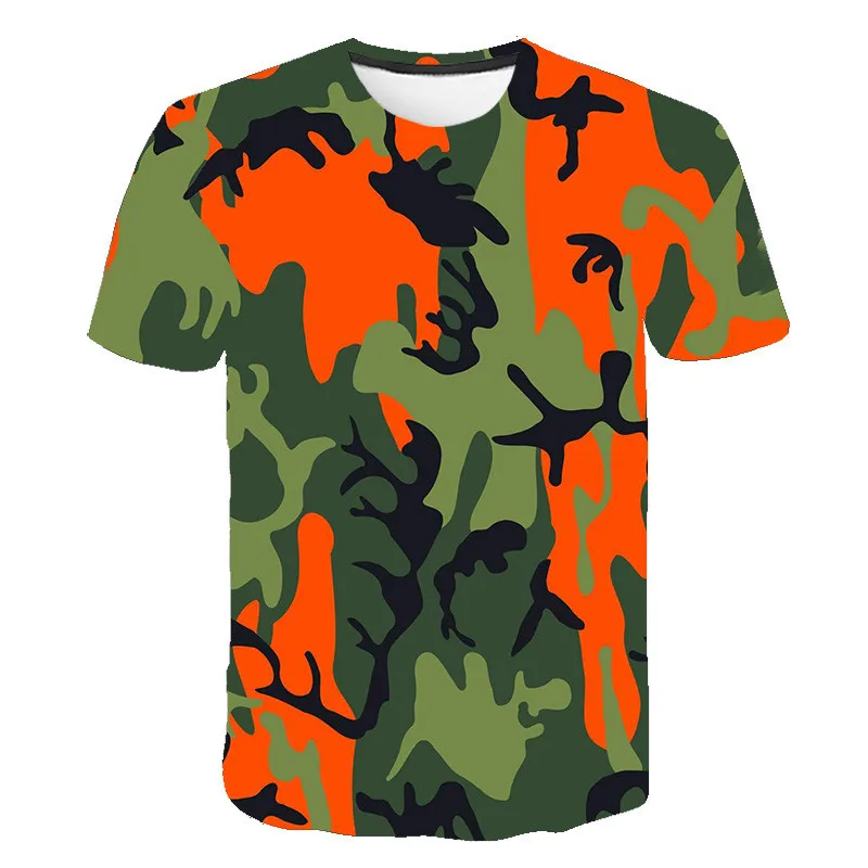 Camouflage 3D printed tshirt Men's women's soldiers safari style T ...