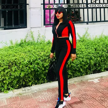 

Striped women Two Piece Set autumn Tracksuits long sleeve Fitness Lounge Sportwear Casual Outfits streetwear Top + Pants