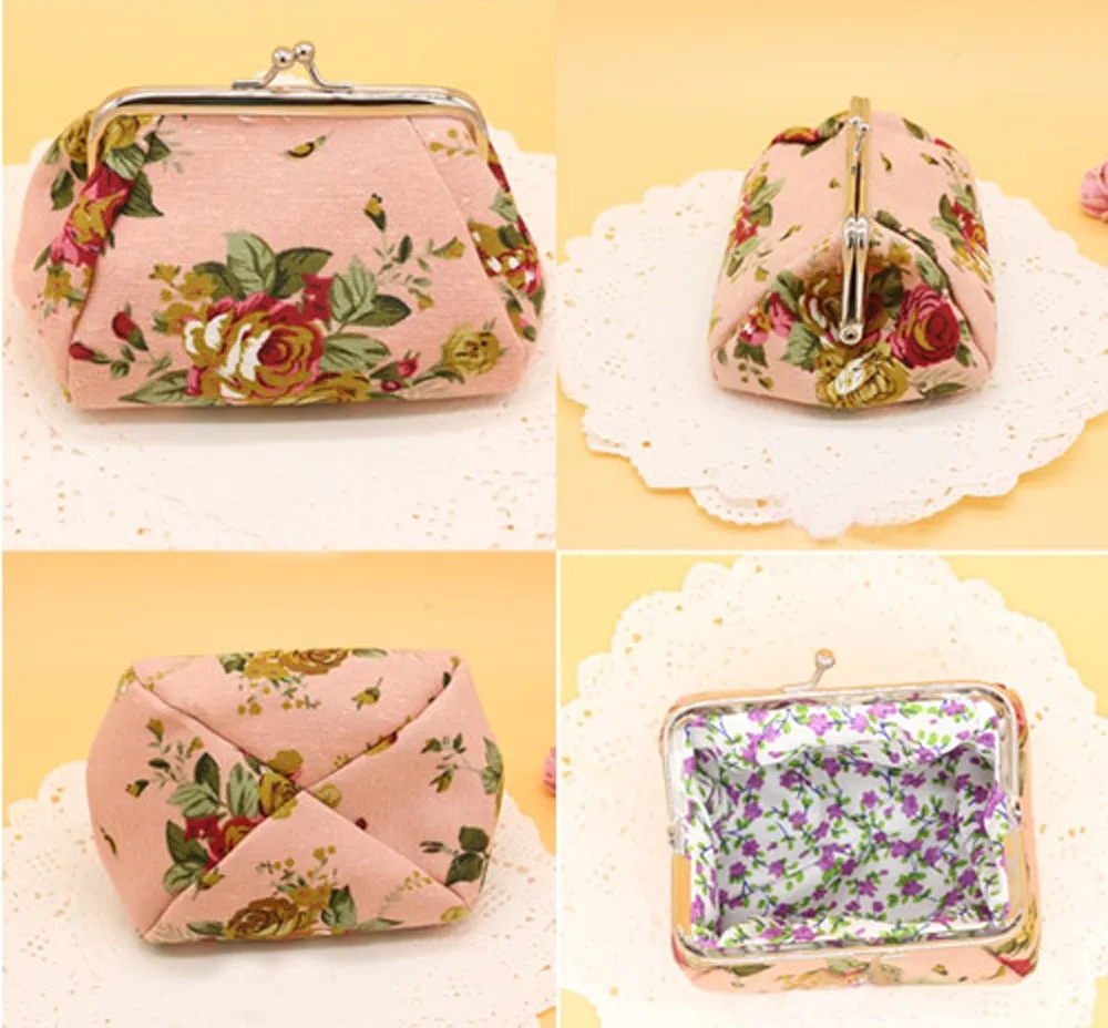 Портмоне, декорированное цветами кошелек Hasp модный кошелек клатч сумка женские Ретро Винтажные изменения мешочек для ключей Сумки для помады чехол для ключей