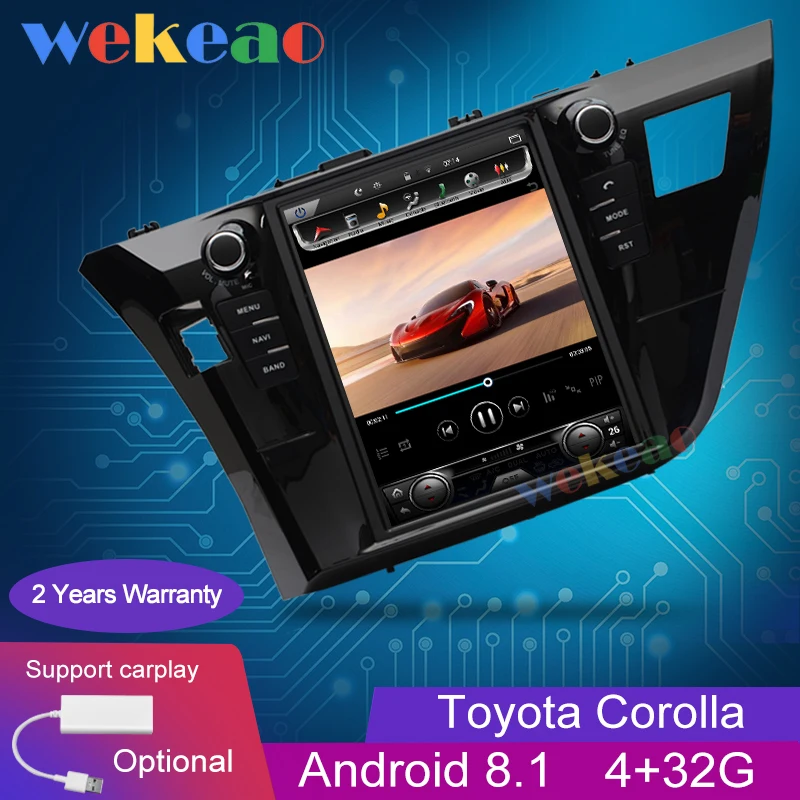 cheap Wekeao Vertical Screen Tesla Style 10.4 #039; #039; Android 8.1 Car Radio GPS Navigation For Toyota Corolla DVD Car Player 2013 2017
