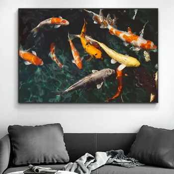 

Modern Poster Canvas Painting Animal Posters and Prints Fish Wall Art Pictures for Living Room Home Decorative Pictures No Frame