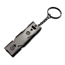 1 шт. портативный свисток из нержавеющей стали высокого 150 децибел, двойная труба, аварийный свисток для выживания, походный инструмент NCM