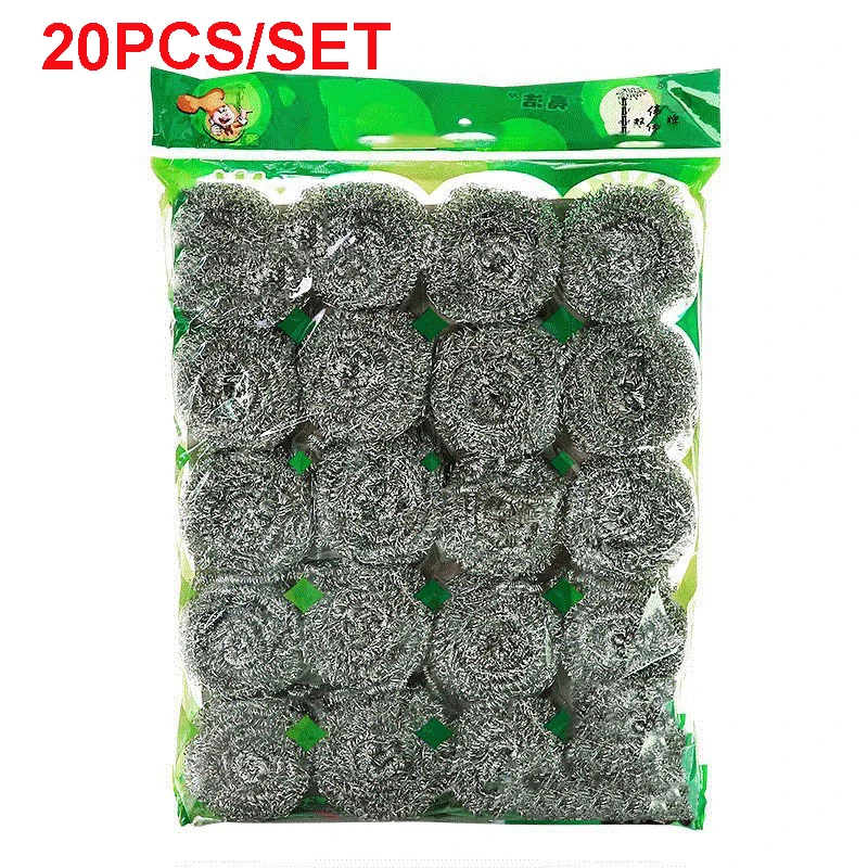 20 Pieces Of Steel Wire Ball Brush Pot Cleaning Brush Dishwashing Brush Stainless Steel Wire Ball Kitchen Cleaner Cleaning Ball