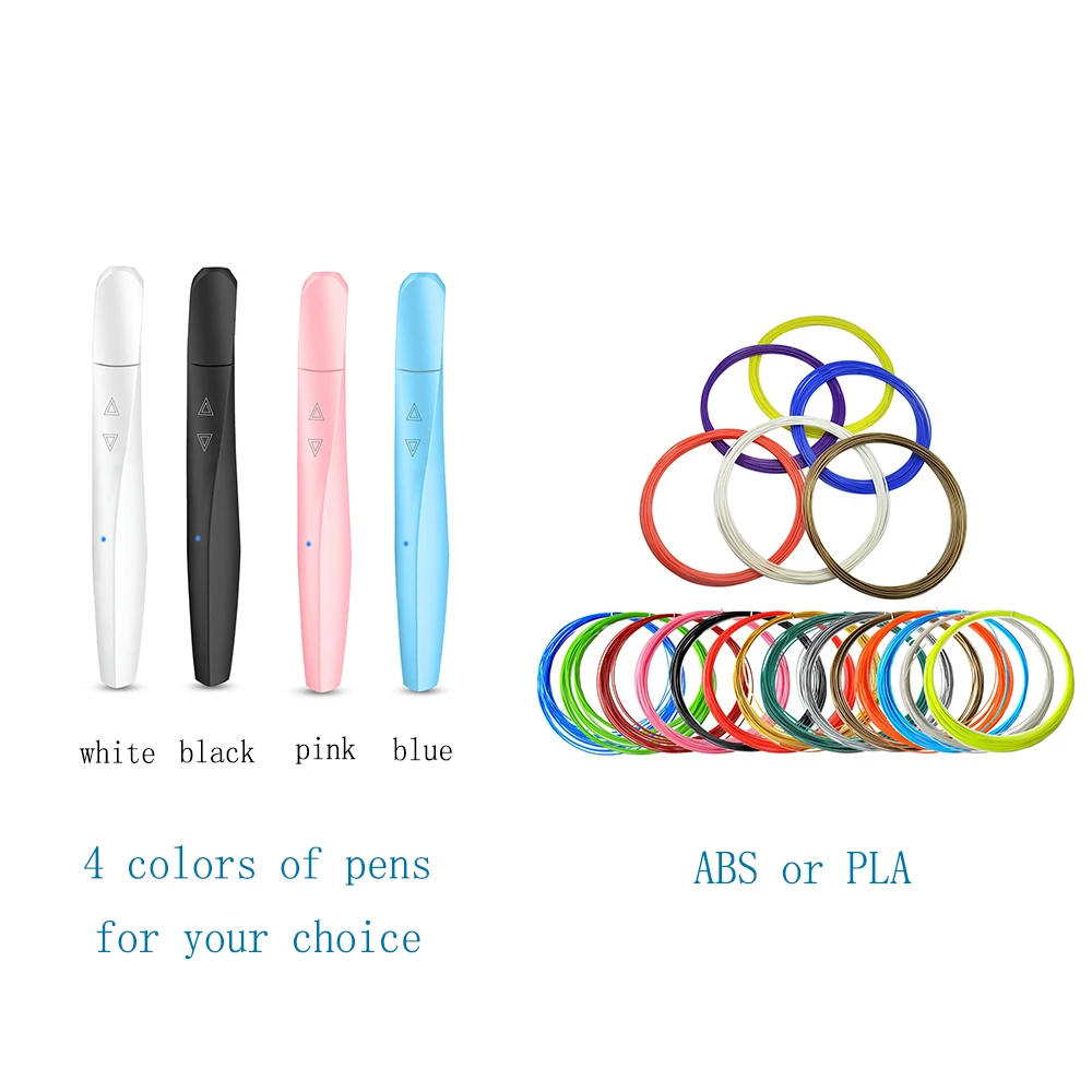 5meter x 10colors DEWANG D12 3d принтер, ручка для рисования, подарок для детей, 3D DIY игрушки, волшебная 3D Ручка для рисования, 3D Ручка с 1,75 мм ABS/PLA - Цвет: 5meter x 10colors