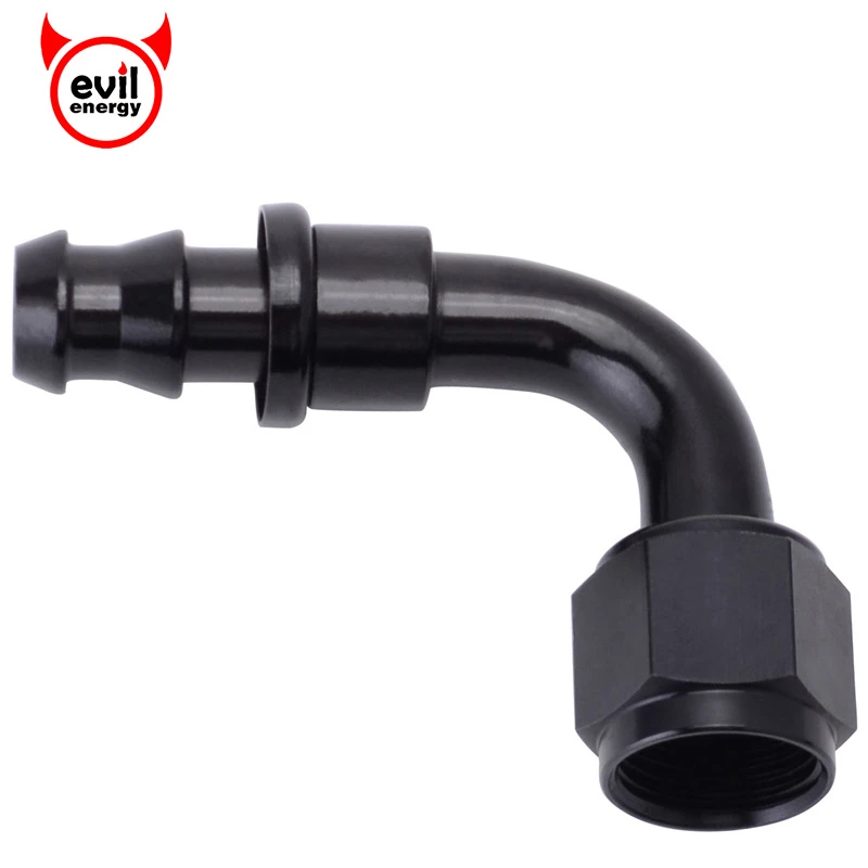 

evil energy Aluminum AN10 Oil Fuel Fitting Oil Fuel Push On Hose 0 90 45 180 Degree Rubber Tube Hose End Car Accessories