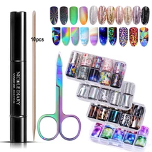 Nicole Diary Фольга для ногтей клейкий трансферный гель-Клей голографическая наклейка бумажная печать фольги s обертывания наклейки для ногтей украшения 5 мл