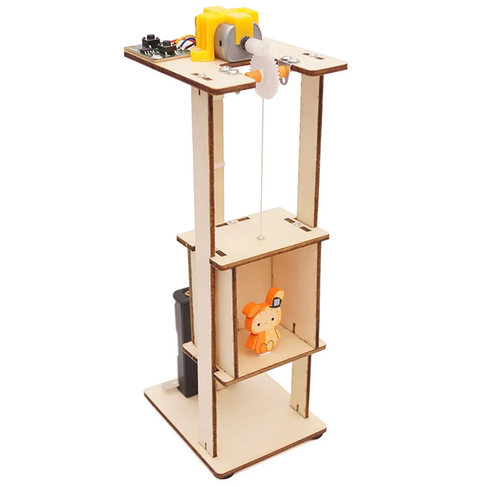  2Pcs DIY Assemble Electric Lift Model Science Experiment Education Kids Toy Intelligence Developmen