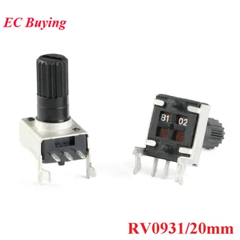 

10pcs RV0931 Potentiometer Side-Adjustable Handle 20mm Shaft 1K/B102 5K/B502 10K/B103 50K/B503 100K/B504 WH09 0931
