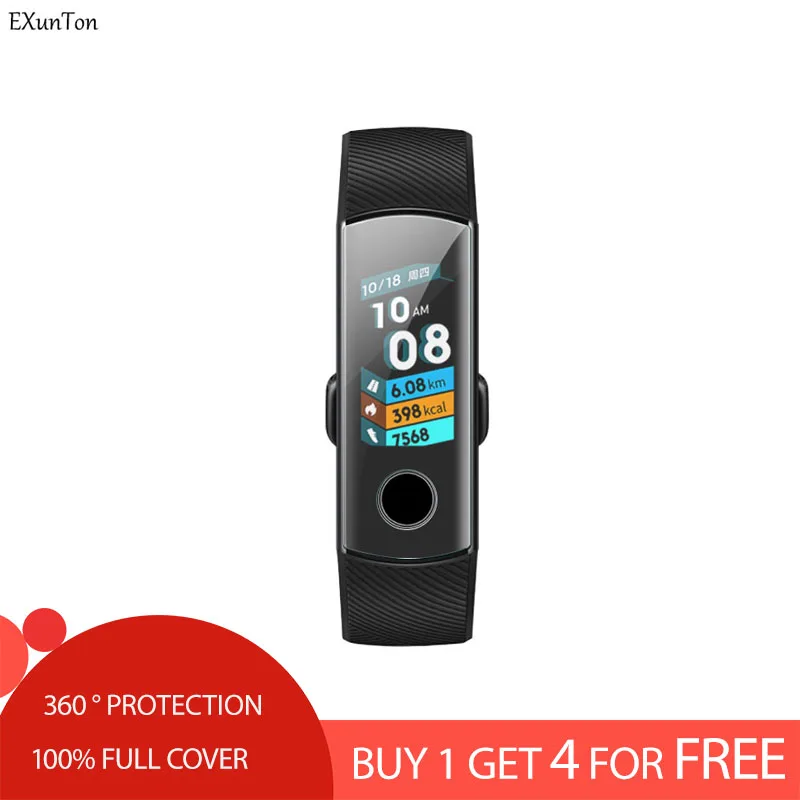 

EXUNTON Full Coverage Soft TPU Protective Film For Huawei Honor Band 3 4 Screen Protector Guard For Honor Band 4 Running Film