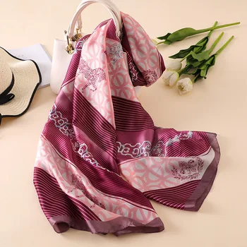 

2020 Spring and summer female Fashion beach Headband muffler Women silk scarf lady new print Shawl Superior quality scarves