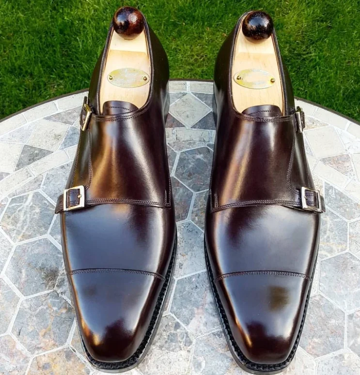 

Men Shoes New Fashion Handmade Pu Leather slip-on Dress Shoes Casual Stylish All-match Monk Strap Shoes Zapatos De Hombre HB263