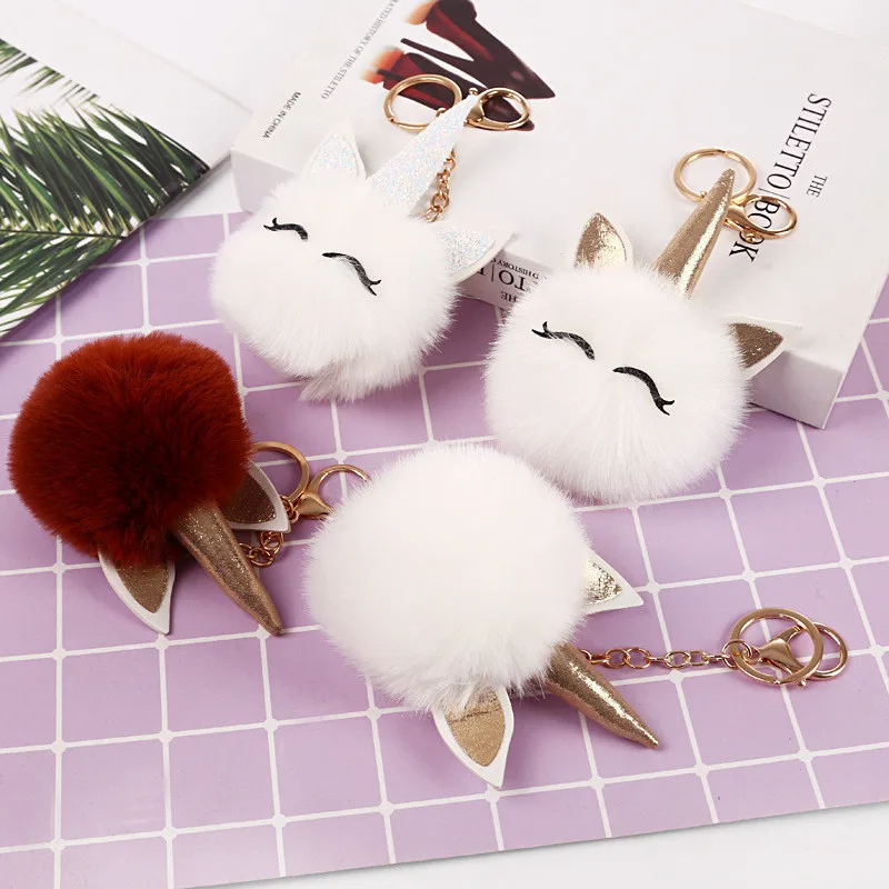 Falso Coniglio Palla Di Pelliccia Portachiavi Pompon Portachiavi Pom Pom Portachiavi Gatto Orecchio Ragazza Fourrure Pompon Borsa Donna Gioielli