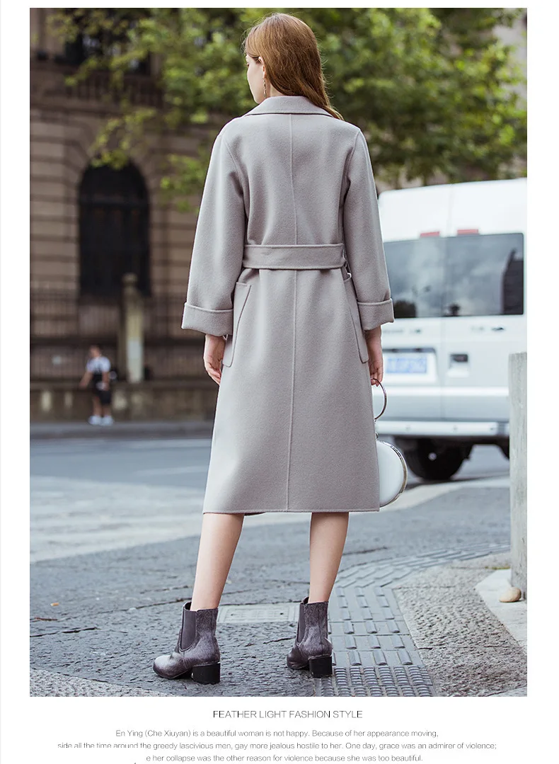 

European High Qaulity 100% Wool Coat Women 2020 Autumn Winter Warm Double-sided Long Jackets Female Overcoat casaco feminino