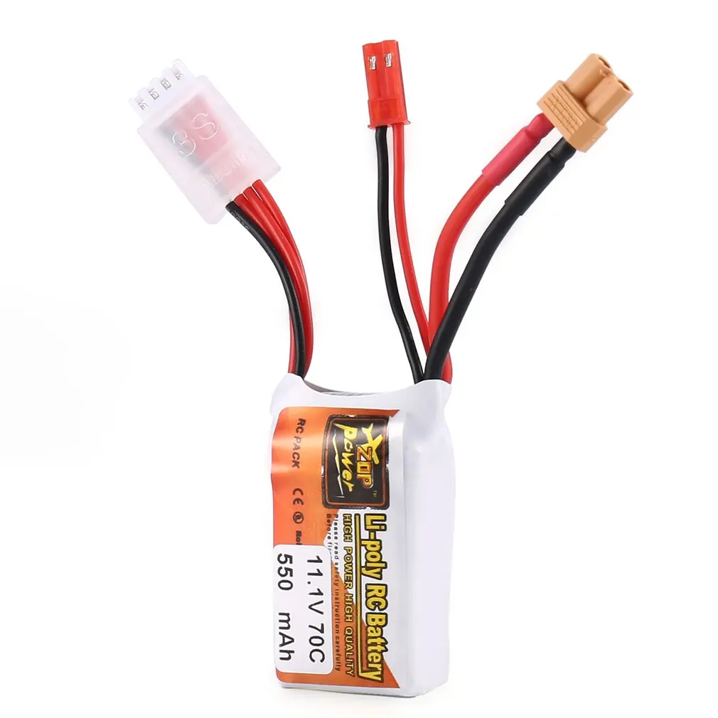 

ZOP Power 11.1V 550mAh 70C 3S 1P Lipo Battery JST XT30 Plug Rechargeable for RC Racing Drone Helicopter Car Boat Model
