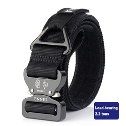 Men's ENNIU Tactical Belt Aluminum Alloy Buckle Outdoor Tactical Training Belt Load-bearing Rescue Rappelling Safety Nylon Belt