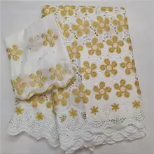 Белая и черная африканская сетчатая кружевная ткань хлопок вышивка высокое качество швейцарский маркизет кружевные ткани для платья 7 ярдов