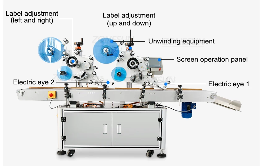 ZONESUN ZS-TB831B Automatic High Precision Flat Labeling Machine  For Normal Transparent Label