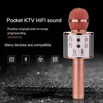 

Microphone Speaker Bluetooth Wireless Handheld Microphone Karaoke Mic Music Player Singing Recorder Wireless mic