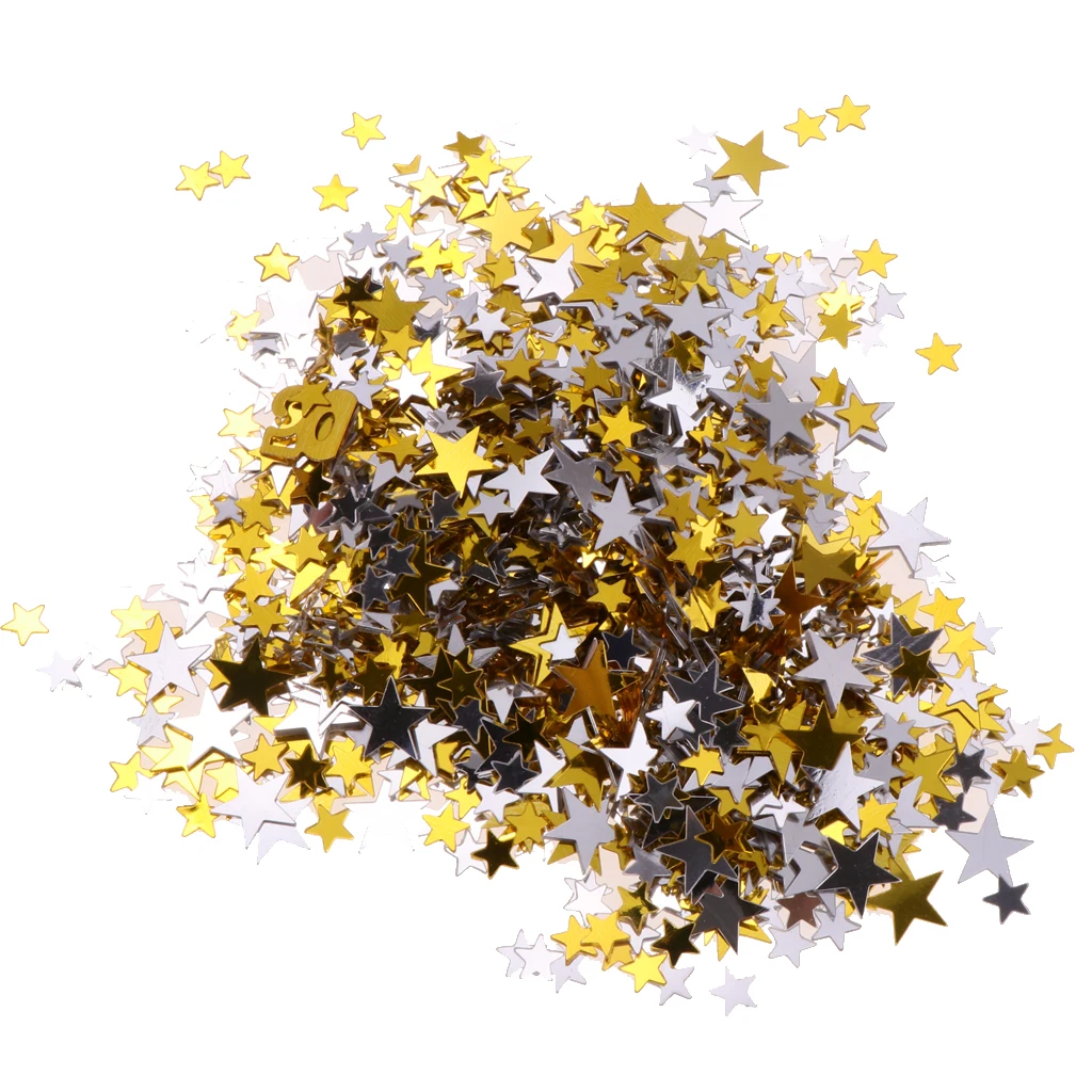 Hot sale 6/10mm Little stars Table Confetti Sprinkles Throwing Birthday Party Wedding Decor Sparkle Gold Silver Favors Assorted