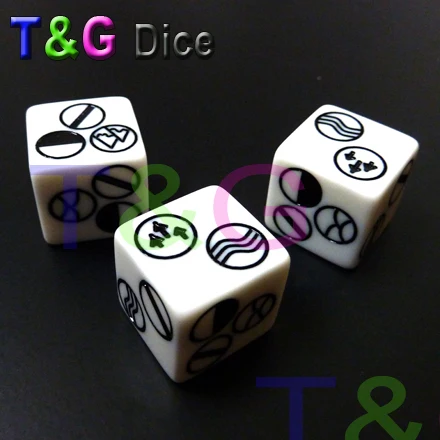 T & G настроить пустые кости/штамп 16 мм D6 кости для персонального логотипа!