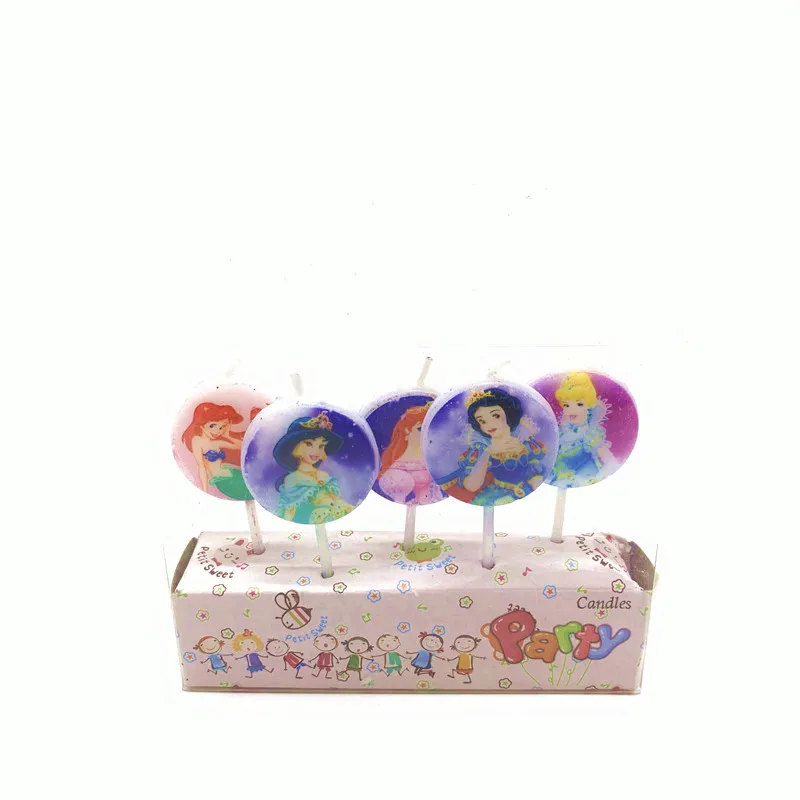 5 шт./партия, топперы для торта с изображением Человека-паука Пикачу и Микки, украшения для дня рождения, Детские декоративные свечи с динозавром на день рождения - Цвет: Candle-6-5PCS
