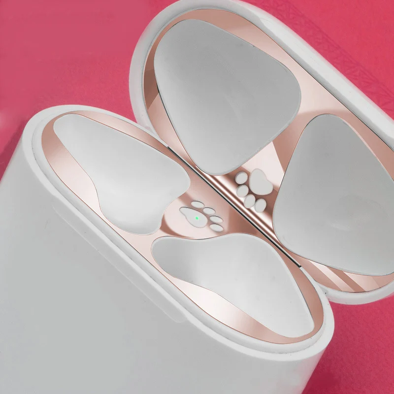 

For Apple AirPods 2 Metal Dust Guard Protection Sticker Earphone Protector Cover for Airpods 2 Dustproof Sticker For AirPods 1